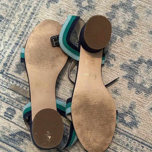 Boden Kitty Round Block Heeled Blue Suede Womens Sandals 8.5/39 - Picture 4 of 5